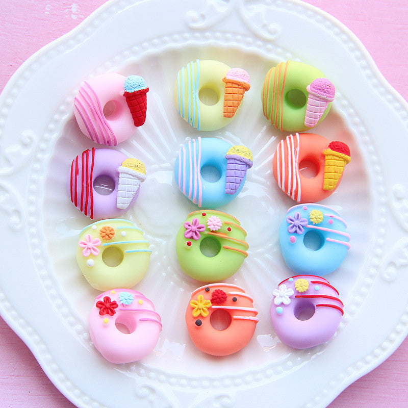 Mix Mini Doughnuts Cute Resin Mini Charms for DIY