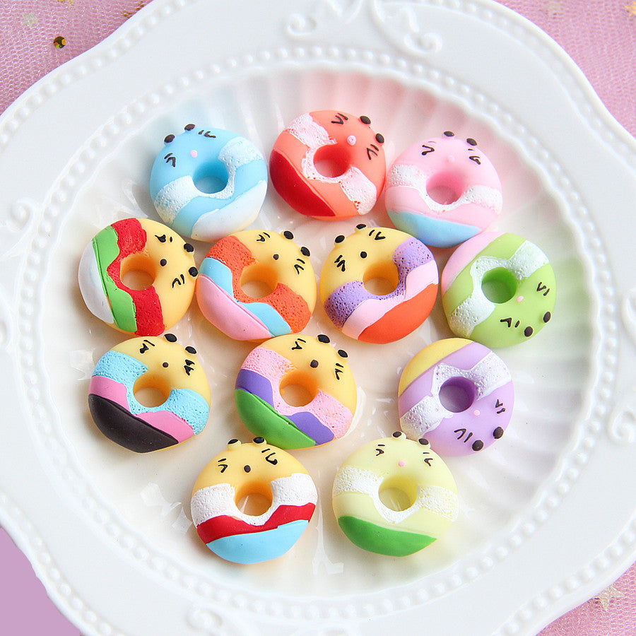 Mix Mini Doughnuts Cute Resin Mini Charms for DIY