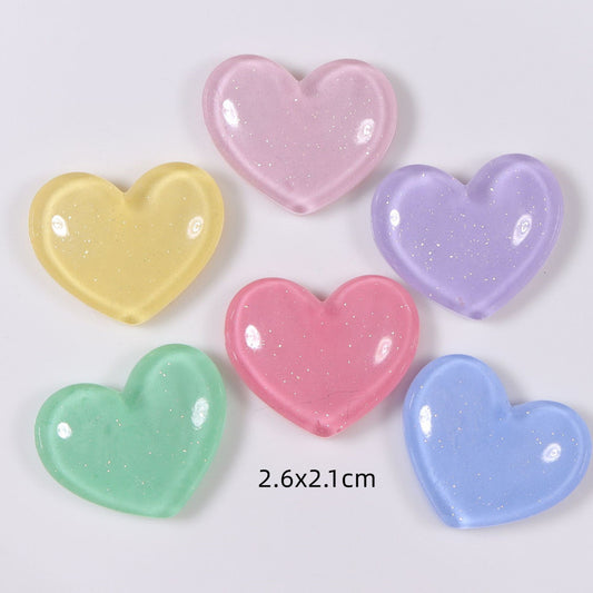 Mini Glitter Heart Shaped Charms