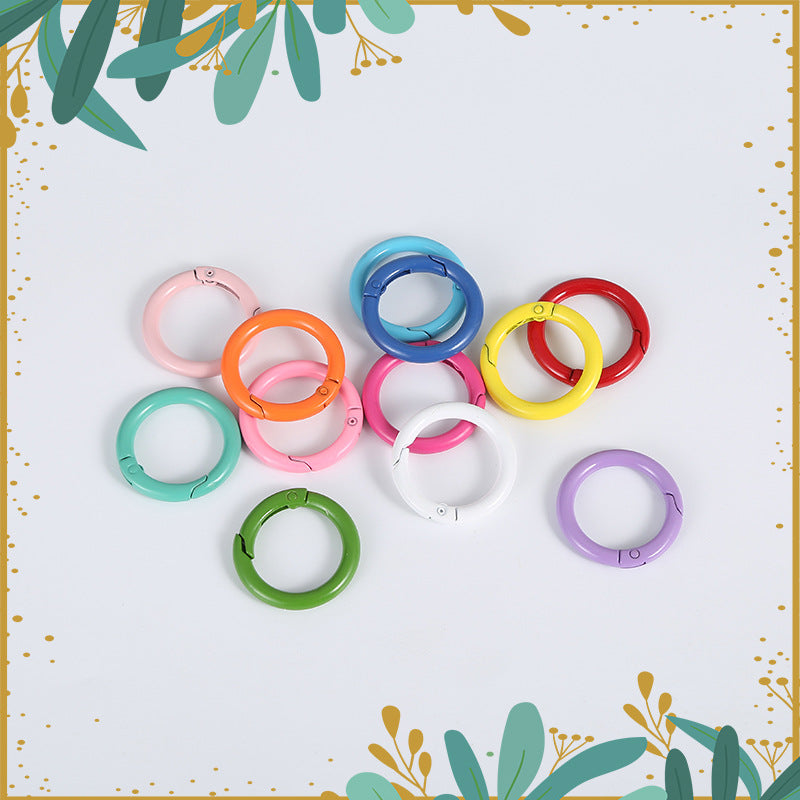 Spring O Rings Alloy Trigger Round Snap Buckle Hook Clip DIY Accessories Spring Keyring Buckle for Keychains, Bag, Purse and Handbag & Keys