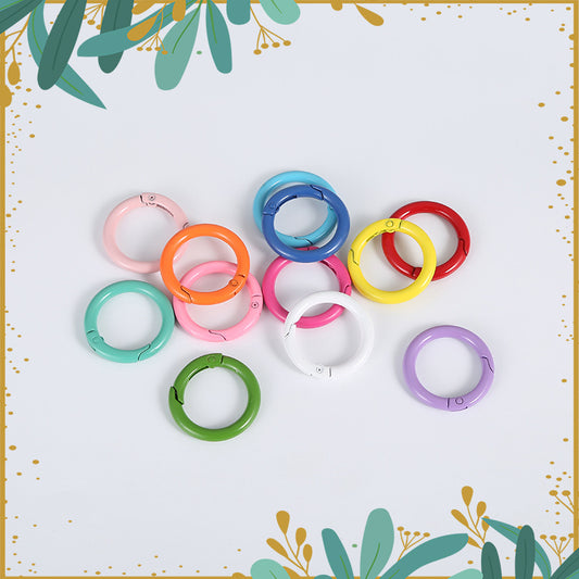 Spring O Rings Alloy Trigger Round Snap Buckle Hook Clip DIY Accessories Spring Keyring Buckle for Keychains, Bag, Purse and Handbag & Keys