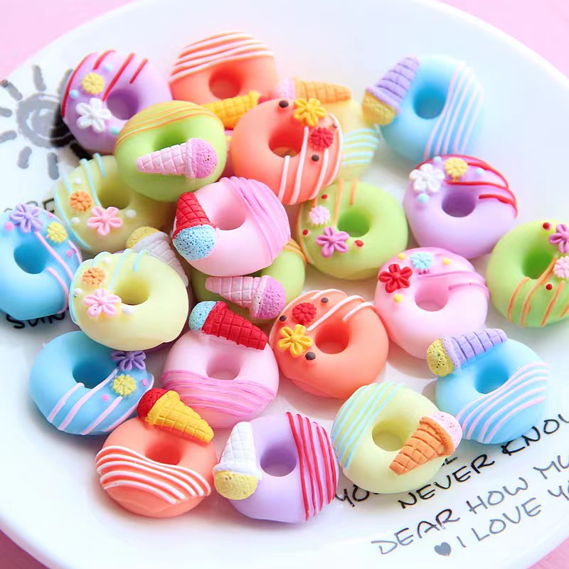 Mix Mini Doughnuts Cute Resin Mini Charms for DIY